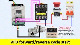 VFD Inverter Forward and Reverse Cycle Start Wiring Diagram Explained #vfd #vfdcontrol