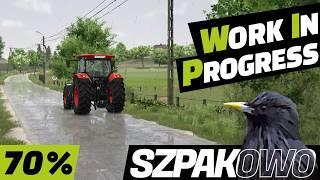 W.I.P. Szpakowo [FS25]🟢70%🟢 NOWY Ruch Uliczny, MOKRY ASFALT V2, POLA i SKUPY | RajotGPLAY