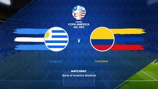 Uruguay vs Colombia | 2024 Copa América | Semi-Final | Bank of America Stadium | PES 2021