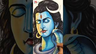 Mahadev Painting with 10/- rs Tempara Color #mahadev #shorts #youtubeshorts #viralvideo #shiv #art