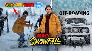 Unexpected heavy snowfall in gulmarg First time skiing️