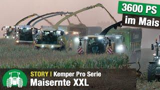 Maisernte XXL: 3600 PS | 5 Feldhäcksler | Kemper Pro Serie | Lohnunternehmen Görries | John Deere