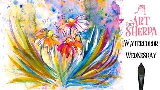 How to paint with Watercolor step by step flowers the Art sherpa | TheArtSherpa