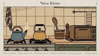 cooking in warm kitchen with soft jazz playlist for relaxing