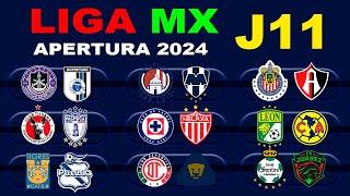 FECHAS, HORARIOS Y CANALES PARA LA JORNADA 11 DE LA LIGA MX APERTURA 2024