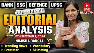 Editorial Analysis | 18th September, 2024 | Vocab, Grammar, Reading, Skimming | Nimisha Bansal