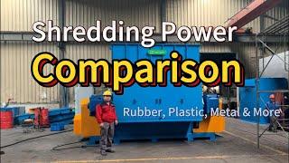 Shredding Power Comparison: Rubber, Plastic, Metal & More!