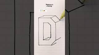 3d drawing letter D #shorts