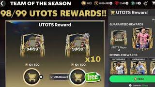 10x 98/99 RATED UTOTS PACK OPENING IN FC MOBILE 24 | BEST FREE UTOTS REWARD FC MOBILE!