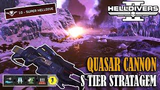 Helldivers 2 - Quasar Cannon + Freezing Planet (Solo, Full map clear, Super Helldive, automaton)