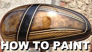 My secret trick / Unique texture /Custom painting method / How To Custom Paint a Motorcycle Tank