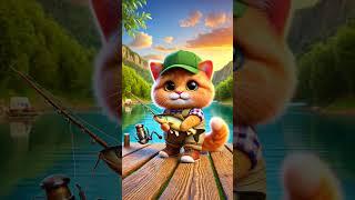 Anak Kucing Bawa Ubur Ubur Ikan Lele  #cat #catlovers #cartoon #comedy #bantusubscribe #like #fyp