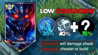 WHEN GLOBAL ZHASK ABUSE LOW COOLDOWN BUILD AND EMBLEM 2024!!(must try) MLBB 