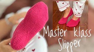 A SIMPLE MODEL OF KNITTING slipper/ for beginners. Detailed masterclass. Knitting socks.