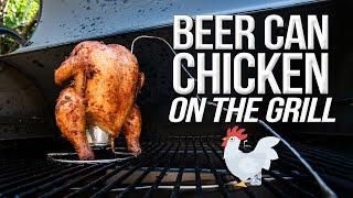 The Best Beer Can Chicken - Smoked on My Traeger Grill | SAM THE COOKING GUY 4K