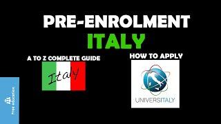 Pre enrolment Italy | How to Do Pre enrollment For Italy | Complete Guide