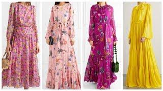 Floral print maxi dress designs for ladies 2021...