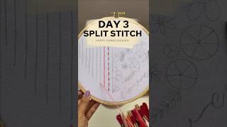 How to do Split stitch, embroidery for beginners #embroidery #diy #handembroidery #youtubeshorts