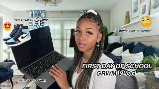 GRWM First Day of School after Winter Break *sneaker unboxing* | LexiVee