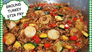 Asian Ground Turkey Stir Fry | Easy Stir Fry Recipe | Ground Turkey Recipes