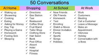 Essential English Conversations: 50 Essential Topics for Beginners: Home, Shopping, School, Work