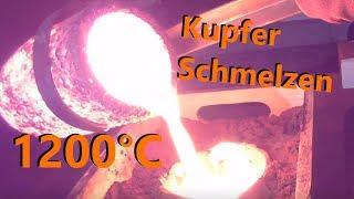 KUPFER selber schmelzen und gießen, im Elektroofen