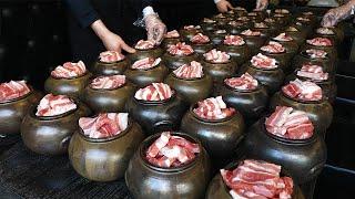 The secret of amazing taste?! Pork belly with soybean paste in a breathing Jar / Korean street food