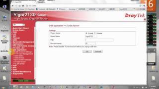 DrayTek Vigor2130 USB Application - iTunes