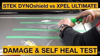 XPEL Ultimate Plus vs STEK DYNOshield- WATCH ME DESTROY THIS BENZ TRUNK - Self Healing - Damage test