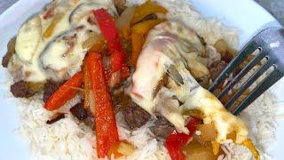 #SoulFood! Philly Cheese Cubed Steak over Rice | Tanny Cooks