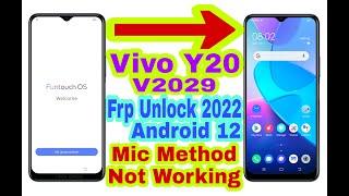 Vivo Y20 (V2029) Android 12 Frp Bypass Without Pc | New Trick 2022 | Bypass Google Lock 100% Working