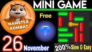 26 November  Puzzle Trick: P2E Hamster Kombat key MiniGame Solved, slow step by step! 