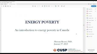 LEAP Project - 2. Intro to Energy Poverty in Canada by Maryam Rezaei 18mins 9Jan19