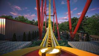 Six Flags Great Adventure roller coaster - The Flash: Vertical Velocity | POV front seat animation