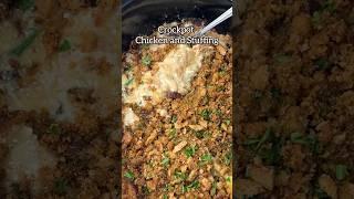 Crockpot Chicken and Stuffing #slowcooker #crockpot #easydinner #chickendinner