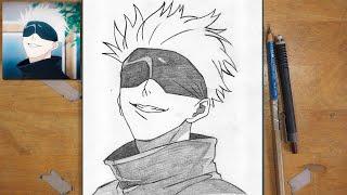 Easy Gojo Satoru Drawing Tutorial | Perfect for Jujutsu Kaisen Fans!