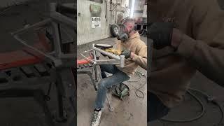 Polishing an aluminum pedal bike frame. Live video.