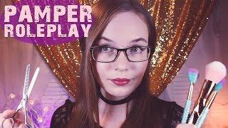 ASMR PAMPER Session Roleplay - Personal Attention, Ear Cleaning, Haircut, Makeup ️