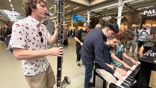 Dude Whips Out A Massive Clarinet In The Station