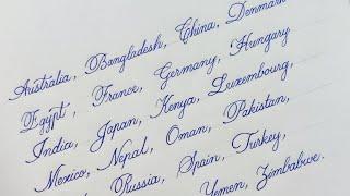 Country name in cursive handwriting||Paul's Calligraphy