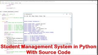  Student Management System in Python With Source Code | Free Project download