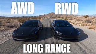 2024 Tesla Model 3 Long Range RWD vs AWD RACE! | Worth Upgrading?