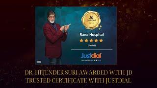 Dr. Hitender Suri awarded with JD Trusted Certificate with Justdial