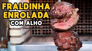 Como Fazer Fraldinha Enrolada no Espeto com Alho - Tv Churrasco