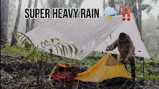 AMAZING CAMPING IN SUPER HEAVY RAIN ️‼️SOLO CAMPING IN HEAVY RAIN, RELAXING CAMPING IN RAIN