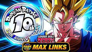 LMAOOOOO! 10TH ANNIVERSARY BUFFS!! LEVEL 10 LINKS 100% EZA LR INT SUPER VEGITO! (DBZ: Dokkan Battle)