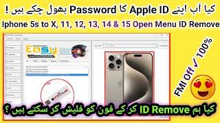 Iphone 5s to X, 11, 12, 13, 14 & 15 Pro max Open Menu icloud ID remove done by EFT Pro with FMI off