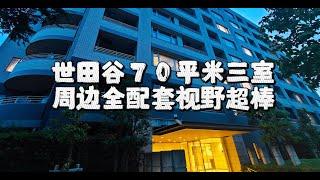 东京世田谷70平米三室探房，超方正户型，周边公园医院大中小学buff叠满，视野超棒｜日本房产