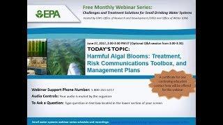 EPA Webinar: Harmful Algal Blooms: Treatment, Risk Communications Toolbox, and Management Plans