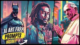 NEW! AI Art Prompts PACK: Turn ANYONE into a Vice City Legend (Midjourney, Dall-E 2)